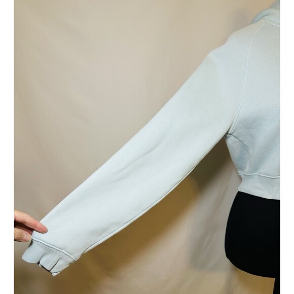 Alphalete Light Blue Crop Hoodie Sweatshirt Pullover Women's SMALL - Picture 6 of 12